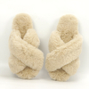 Custom Winter Warm Fuzzy Indoor Outdoor Home Fur Slides Faux Sheepskin Slippers for Women