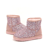 Classic Style Winter Warm Indoor Outdoor Sequins Comfortable Cute Bling Bling Sparkle Glitter Ankle Kids Boots