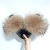 Custom Luxury Fox Fur Fuzzy Sandals Furry Soft Flat Sole Indoor Outdoor Real Raccoon Fur Slides Slippers for Women