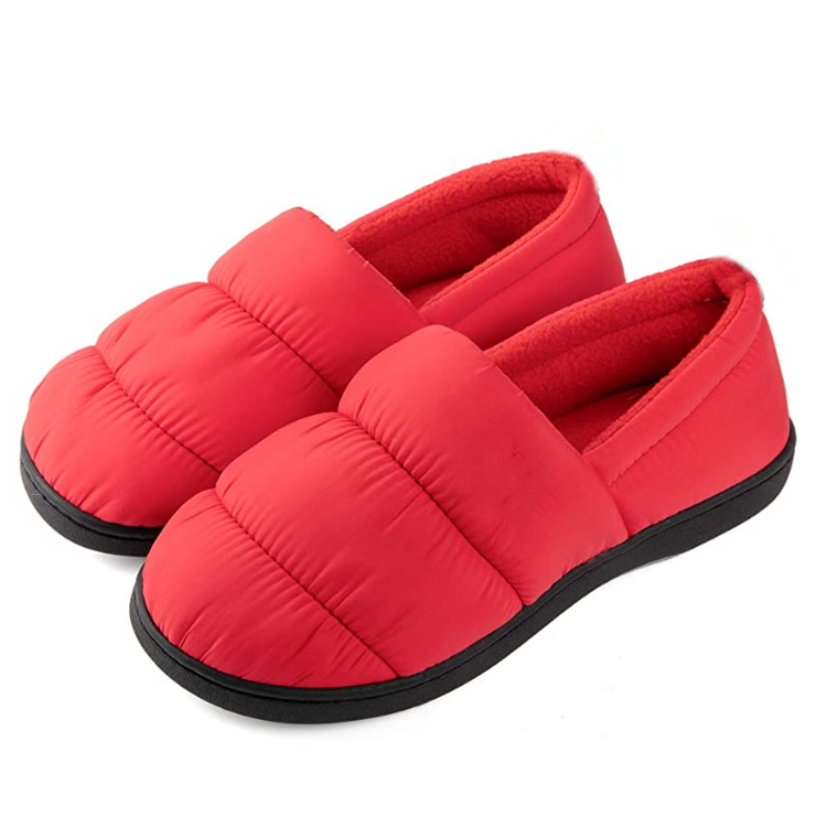 Unisex Soft Warm Antislip Closed Back Light Memory Foam Indoor Winter Camping Down Slippers for Women