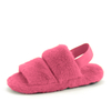 Custom Soft Indoor Outdoor Fluffy Imitated Mink Fur Slippers For Ladies