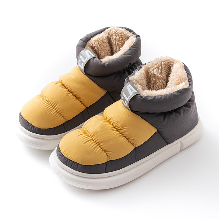 Wholesale Winter Warm Ankle Outdoor Nylon Quilted Home Soft Fabric Camping Down Slippers for Women