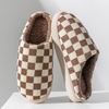 Wholesale Factory Price Ladies Soft Cozy Checkerboard Type Indoor Slippers For Women