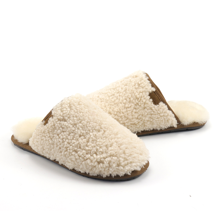 Custom Home Bedroom Lamb Fur Slippers For Women
