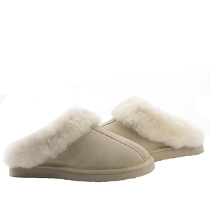 Womens Genuine Suede Leather Warm Comfy Winter Slippers Fluffy Breathable Indoor Outdoor Scuff Sheepskin Fur Slippers