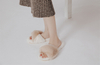 Fashion Soft Fluffy House Rabbit Fur Slides Faux Fur Indoor Outdoor Open Toe Fuzzy Slippers for Women 