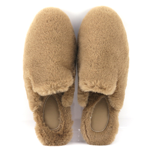 Luxury Women Mules Flat Fluffy Loafers Faux Mink Fur Slippers