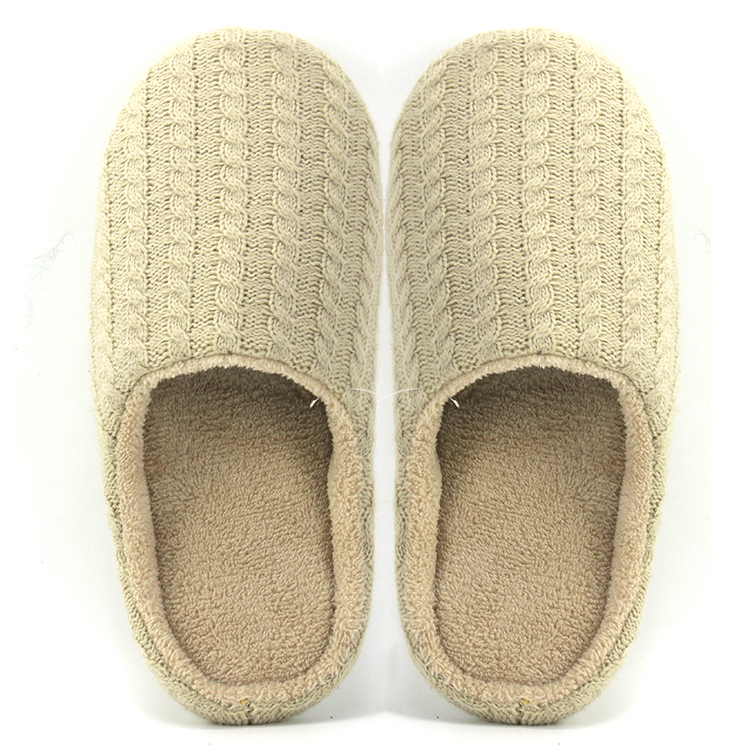 Custom Soft Memory Foam Indoor Home Bedroom Closed Toe Knitted Slippers
