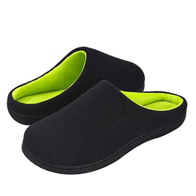 Breathable Warm Indoor Outdoor Original Two-Tone Memory Foam Room House Winter Slippers for Men 