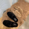 Custom Winter Warm Fluffy Faux Mink Fur Mules Furry Flat Heel Female Slides Loafers Slippers for Women