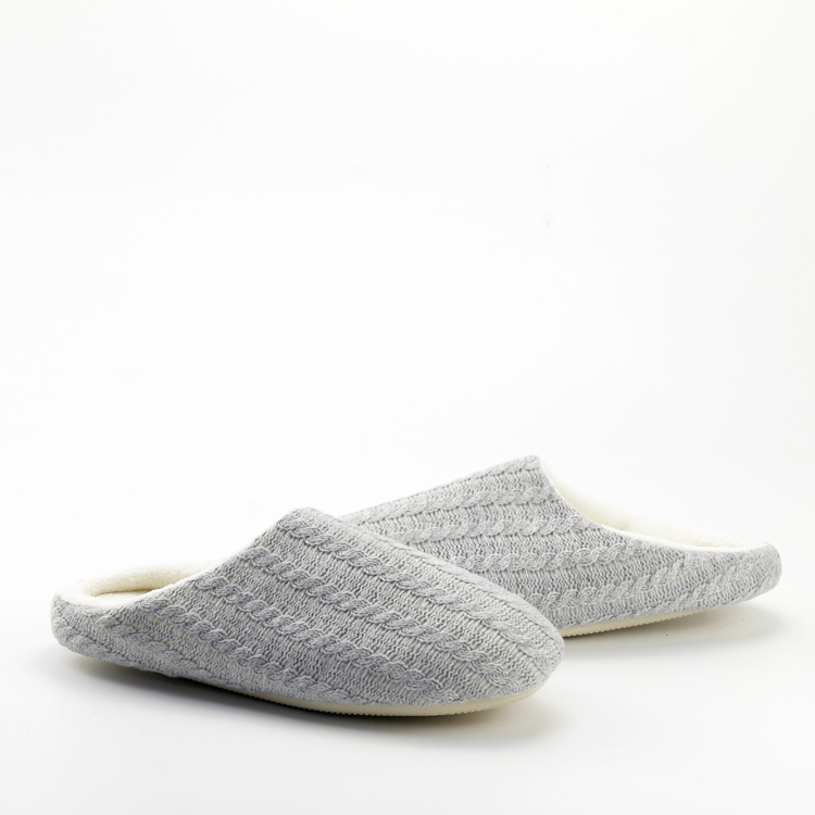 Custom Soft Memory Foam Indoor Home Bedroom Closed Toe Knitted Slippers