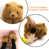 Cute Winter Warm Cartoon Shoes Non-Slip Animal Fluffy Furry Teddy Bear Plush Inoor House Slippers for Women
