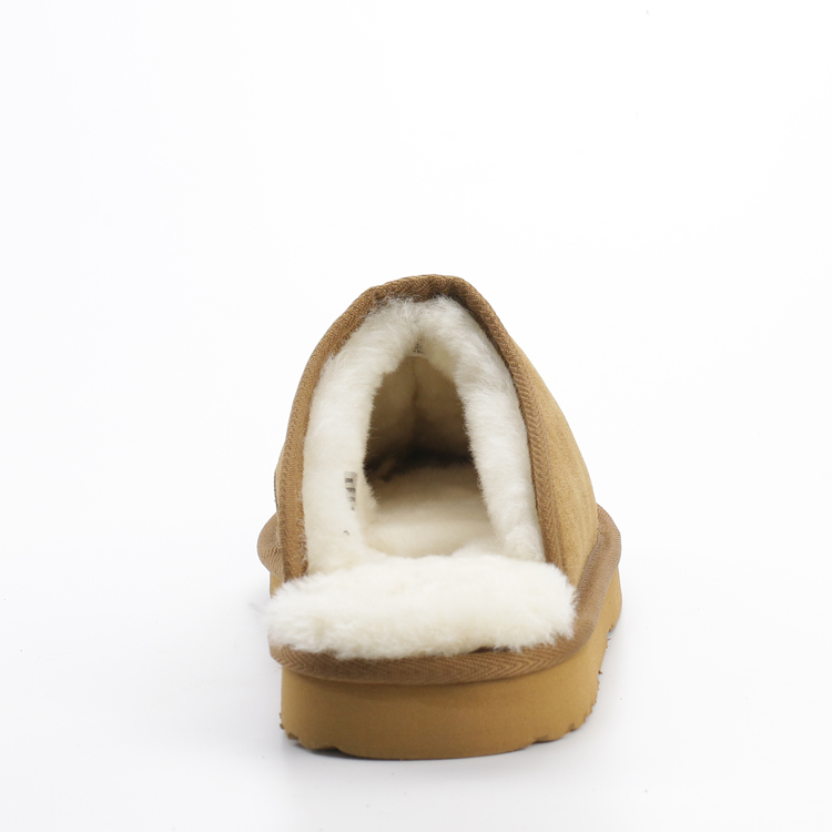 Wholesale Winter Warm Genuine Leather Scuff Indoor Outdoor Australian Sheepskin Slippers Accept OEM ODM