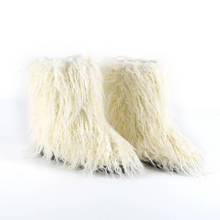 Wholesale Fluffy Fuzzy Fashion Fur Winter Warm Indoor Outdoor Ankle Snow Boots