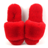 Women Fluffy Imitated Rabbit Fur Comfy Flat Slide Sandals Cozy House Shoes Best Faux Fur Slippers for Street