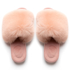 Factory Ladies Fluffy Fuzzy Big Fashion Faux Fur Slides Slippers Custom Logo