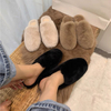 Fashion Winter Warm Fluffy Faux Mink Mules Flat Slides Closed Toe Loafers Indoor Outdoor Fur Slippers for Women