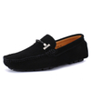 Classic Elegant Buckle Soft Cow Suede Leather Flat Driving Casual Penny Loafer Mocassin Men's Dress Boat Shoes 